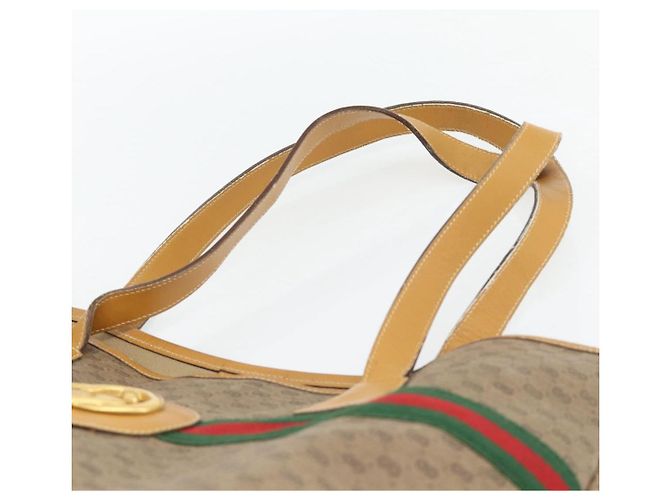 Borsa GUCCI Micro GG Supreme Web Sherry Line in PVC Beige 002 983 0174 Auth 181764 D'oro - vista 8