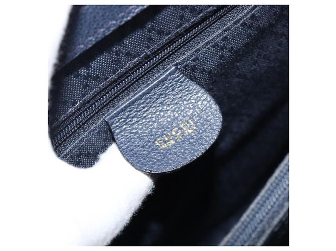 Borsa Tote GUCCI Bamboo in scamosciato blu navy e oro 002 123 0322 Auth 180219 D'oro - vista 16