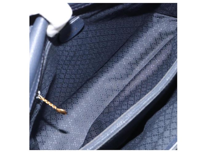 Borsa Tote GUCCI Bamboo in scamosciato blu navy e oro 002 123 0322 Auth 180219 D'oro - vista 17