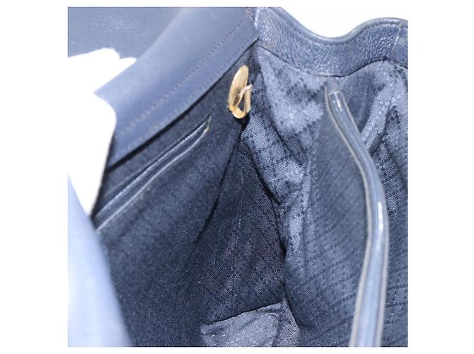 Borsa Tote GUCCI Bamboo in scamosciato blu navy e oro 002 123 0322 Auth 180219 D'oro - vista 18
