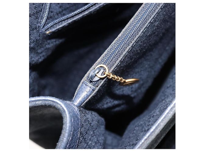 Borsa Tote GUCCI Bamboo in scamosciato blu navy e oro 002 123 0322 Auth 180219 D'oro - vista 22