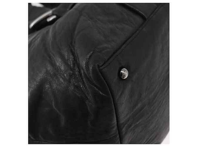 CHANEL 2.55 Matelasse Hand Bag Lamb Skin Black Silver CC Auth bs35399A Nero Argento - vista 12