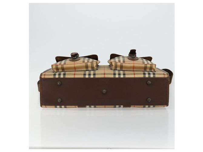 Borsa Business Burberrys Nova Check in tela 2way Beige Auth 180196 - vista 11