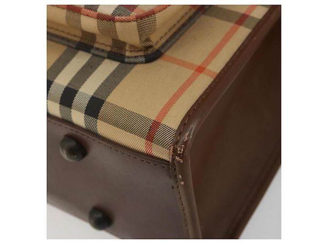 Borsa Business Burberrys Nova Check in tela 2way Beige Auth 180196 - vista 12