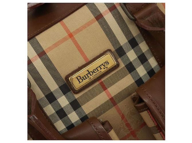 Borsa Business Burberrys Nova Check in tela 2way Beige Auth 180196 - vista 16