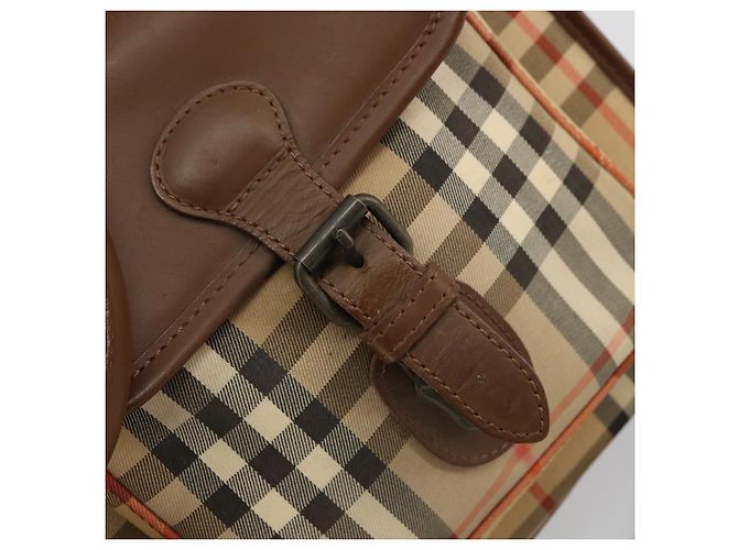 Borsa Business Burberrys Nova Check in tela 2way Beige Auth 180196 - vista 18