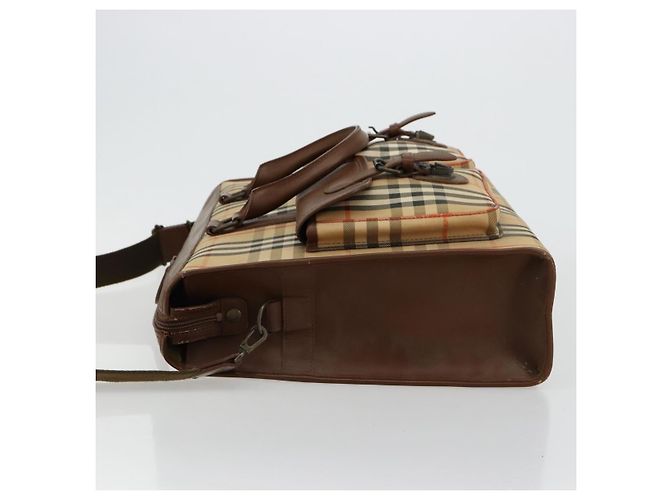 Borsa Business Burberrys Nova Check in tela 2way Beige Auth 180196 - vista 5