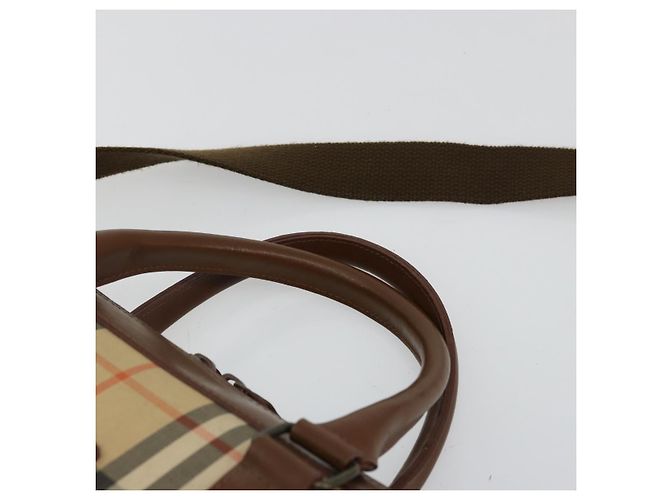 Borsa Business Burberrys Nova Check in tela 2way Beige Auth 180196 - vista 8