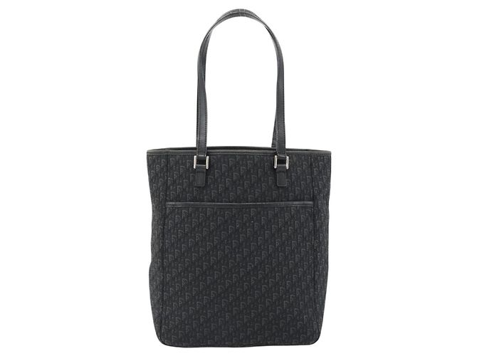 Borsa a Spalla Christian Dior Trotter Canvas Nera Argento Auth 182504A Nero - vista 2