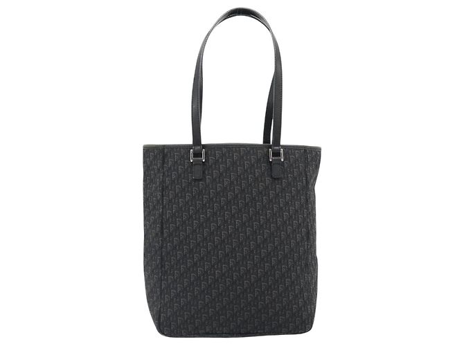 Borsa a Spalla Christian Dior Trotter Canvas Nera Argento Auth 182504A Nero - vista 3