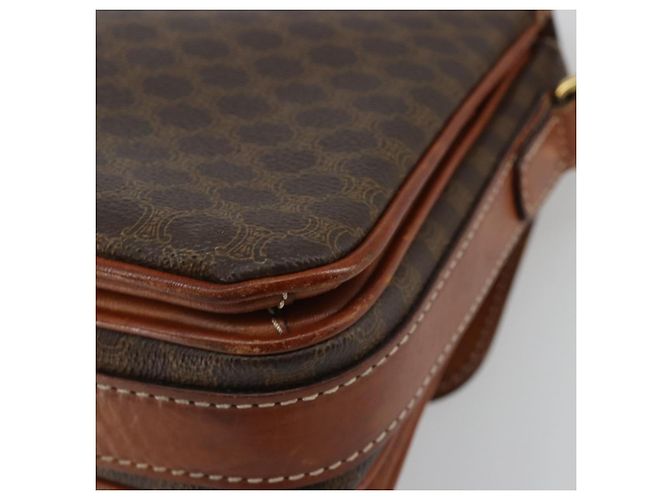 Céline Borsa a Spalla CELINE Macadam Canvas PVC Pelle Marrone Oro Auth BA13077 D'oro - vista 12