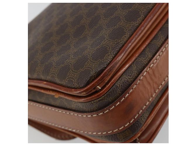 Céline Borsa a Spalla CELINE Macadam Canvas PVC Pelle Marrone Oro Auth BA13077 D'oro - vista 13