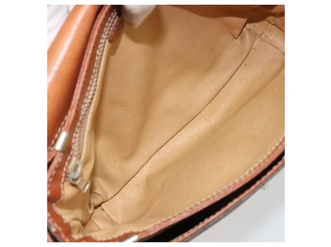 Céline Borsa a Spalla CELINE Macadam Canvas PVC Pelle Marrone Oro Auth BA13077 D'oro - vista 17