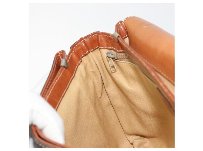 Céline Borsa a Spalla CELINE Macadam Canvas PVC Pelle Marrone Oro Auth BA13077 D'oro - vista 19