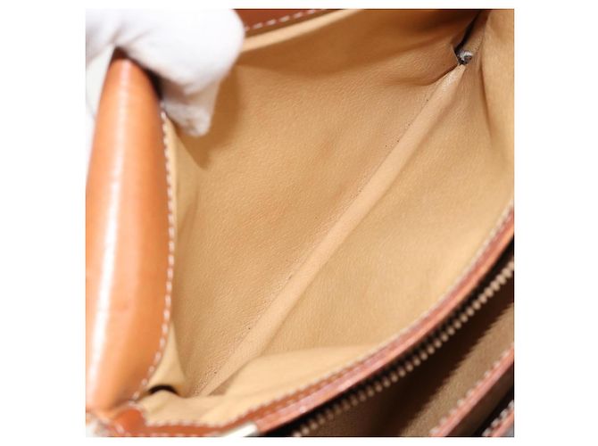 Céline Borsa a Spalla CELINE Macadam Canvas PVC Pelle Marrone Oro Auth BA13077 D'oro - vista 22