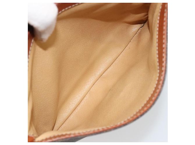 Céline Borsa a Spalla CELINE Macadam Canvas PVC Pelle Marrone Oro Auth BA13077 D'oro - vista 23