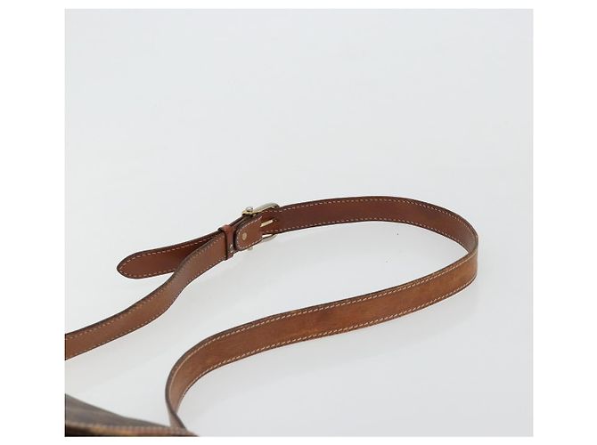 Céline Borsa a Spalla CELINE Macadam Canvas PVC Pelle Marrone Oro Auth BA13077 D'oro - vista 8
