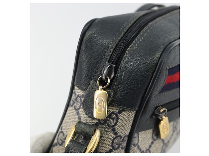 Borsa a tracolla GUCCI GG Supreme Sherry Line PVC Blu Navy Oro 119 02 087 Auth BA13075 D'oro - vista 15