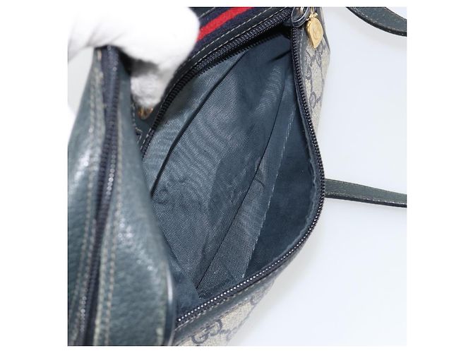 Borsa a tracolla GUCCI GG Supreme Sherry Line PVC Blu Navy Oro 119 02 087 Auth BA13075 D'oro - vista 20
