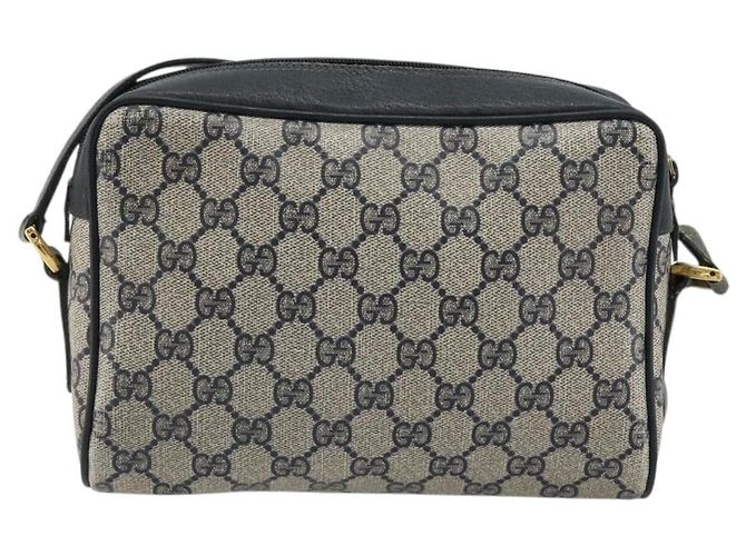 Borsa a tracolla GUCCI GG Supreme Sherry Line PVC Blu Navy Oro 119 02 087 Auth BA13075 D'oro - vista 3