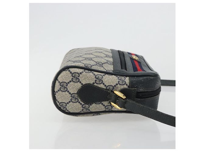 Borsa a tracolla GUCCI GG Supreme Sherry Line PVC Blu Navy Oro 119 02 087 Auth BA13075 D'oro - vista 4