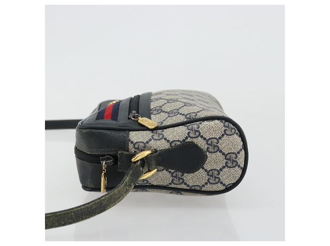 Borsa a tracolla GUCCI GG Supreme Sherry Line PVC Blu Navy Oro 119 02 087 Auth BA13075 D'oro - vista 5