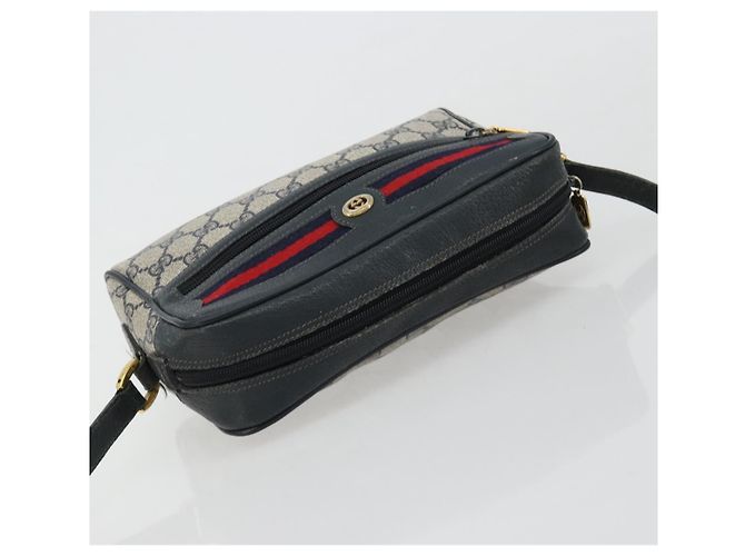 Borsa a tracolla GUCCI GG Supreme Sherry Line PVC Blu Navy Oro 119 02 087 Auth BA13075 D'oro - vista 6