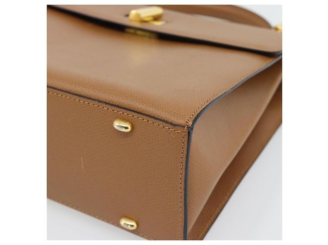 Céline Borsa CELINE in pelle 2way Marrone Oro Auth 182814 D'oro - vista 12