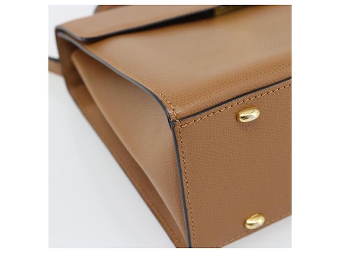 Céline Borsa CELINE in pelle 2way Marrone Oro Auth 182814 D'oro - vista 13