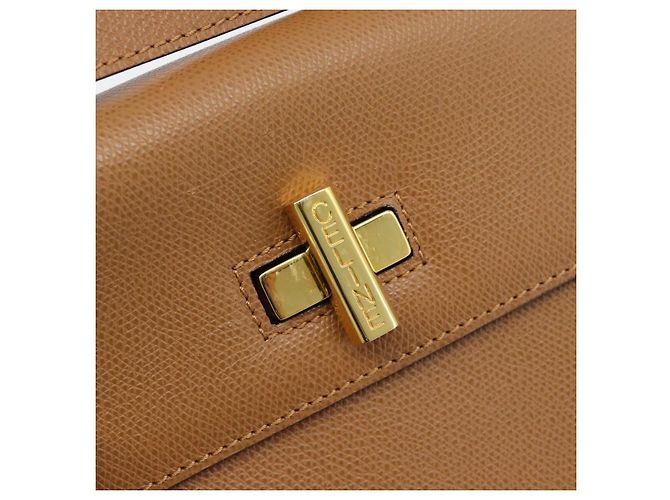 Céline Borsa CELINE in pelle 2way Marrone Oro Auth 182814 D'oro - vista 16