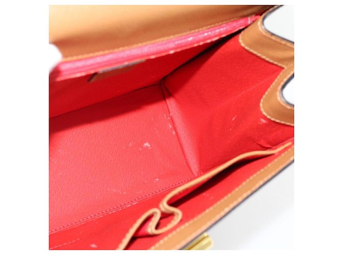 Céline Borsa CELINE in pelle 2way Marrone Oro Auth 182814 D'oro - vista 20
