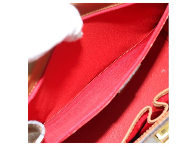 Céline Borsa CELINE in pelle 2way Marrone Oro Auth 182814 D'oro - vista 23