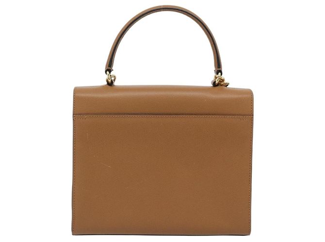 Céline Borsa CELINE in pelle 2way Marrone Oro Auth 182814 D'oro - vista 3