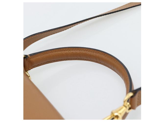 Céline Borsa CELINE in pelle 2way Marrone Oro Auth 182814 D'oro - vista 8