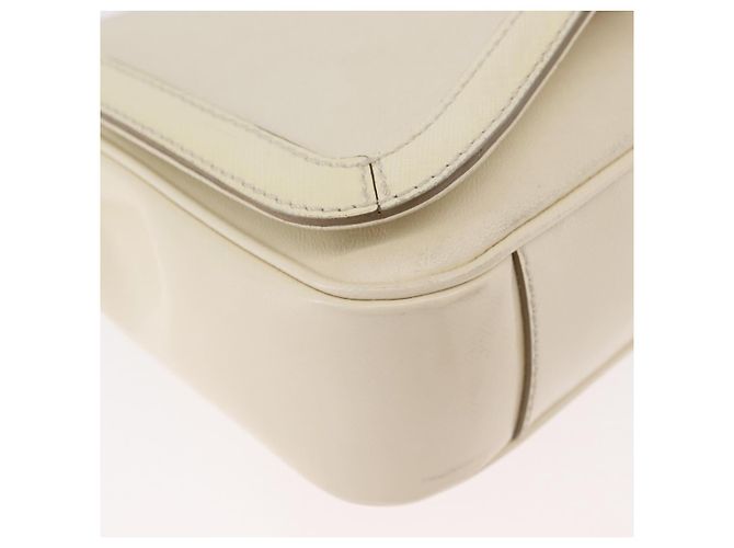 Borsa a Spalla Salvatore Ferragamo Gancini in Pelle Bianco Oro Auth BA13137 D'oro - vista 10