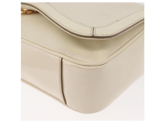 Borsa a Spalla Salvatore Ferragamo Gancini in Pelle Bianco Oro Auth BA13137 D'oro - vista 11
