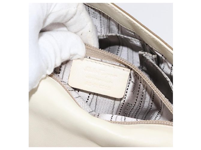 Borsa a Spalla Salvatore Ferragamo Gancini in Pelle Bianco Oro Auth BA13137 D'oro - vista 22