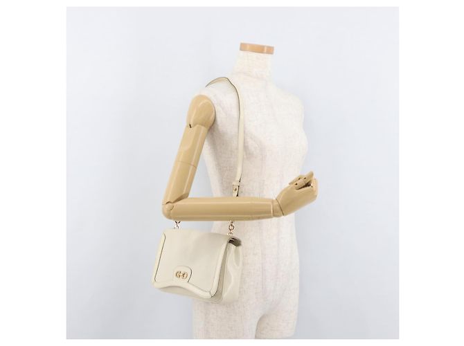 Borsa a Spalla Salvatore Ferragamo Gancini in Pelle Bianco Oro Auth BA13137 D'oro - vista 23