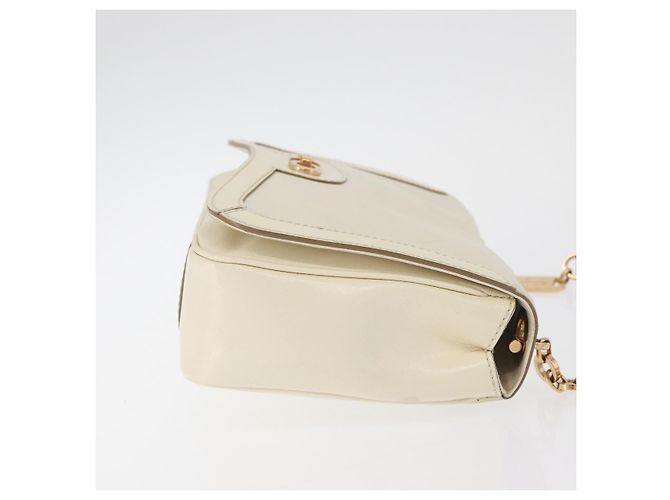 Borsa a Spalla Salvatore Ferragamo Gancini in Pelle Bianco Oro Auth BA13137 D'oro - vista 4