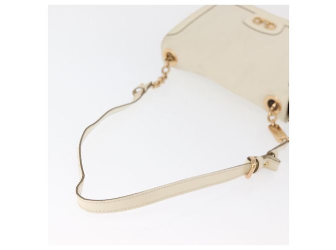 Borsa a Spalla Salvatore Ferragamo Gancini in Pelle Bianco Oro Auth BA13137 D'oro - vista 7