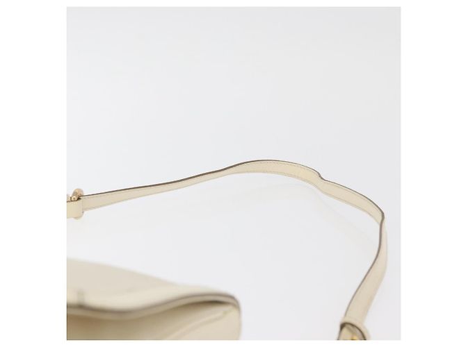 Borsa a Spalla Salvatore Ferragamo Gancini in Pelle Bianco Oro Auth BA13137 D'oro - vista 8