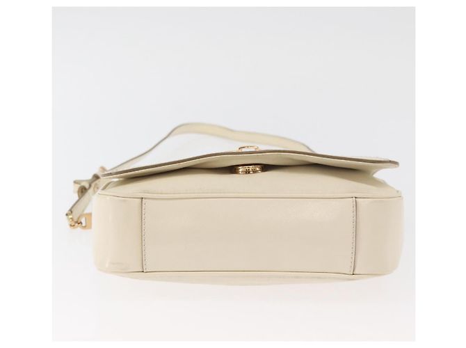 Borsa a Spalla Salvatore Ferragamo Gancini in Pelle Bianco Oro Auth BA13137 D'oro - vista 9