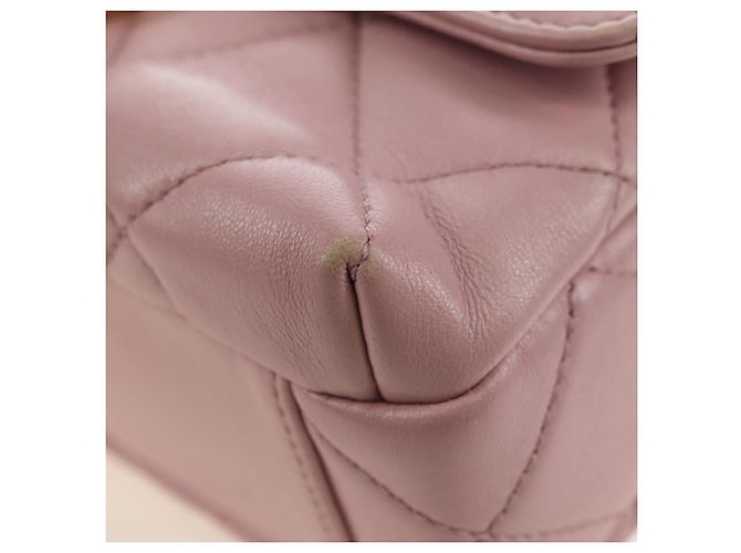 CHANEL Chain Mini Matelasse 18 Bag Lamb Skin Pink Gold CC Auth 181669SAM Rosa D'oro - vista 11