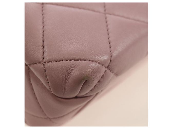 CHANEL Chain Mini Matelasse 18 Bag Lamb Skin Pink Gold CC Auth 181669SAM Rosa D'oro - vista 12