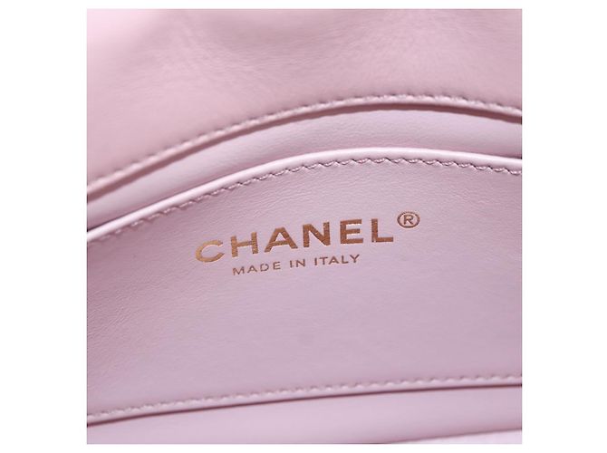 CHANEL Chain Mini Matelasse 18 Bag Lamb Skin Pink Gold CC Auth 181669SAM Rosa D'oro - vista 19