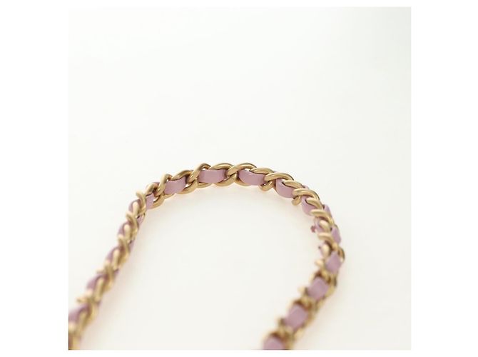 CHANEL Chain Mini Matelasse 18 Bag Lamb Skin Pink Gold CC Auth 181669SAM Rosa D'oro - vista 8