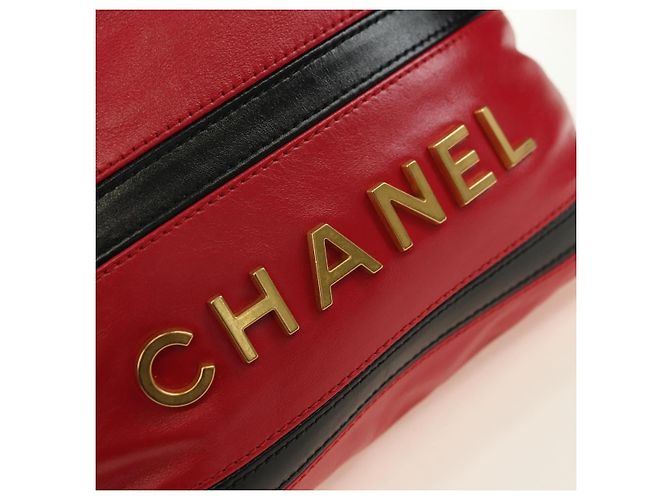 CHANEL Chanel 22 Mini Bag Lammfell 2way Rot Gold CC Authentisch 181415SM Golden - Ansicht 17
