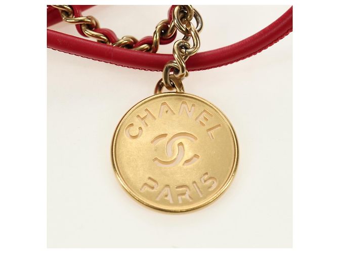 CHANEL Chanel 22 Mini Bag Lammfell 2way Rot Gold CC Authentisch 181415SM Golden - Ansicht 18