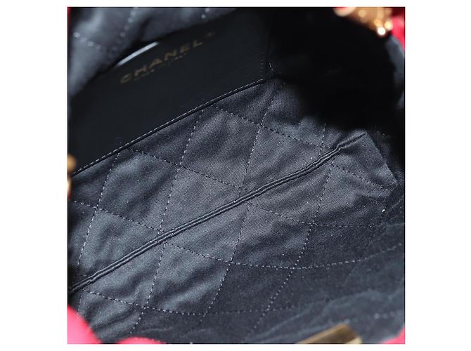 CHANEL Chanel 22 Mini Bag Lammfell 2way Rot Gold CC Authentisch 181415SM Golden - Ansicht 20