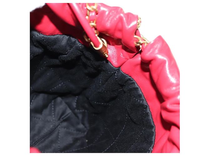CHANEL Chanel 22 Mini Bag Lammfell 2way Rot Gold CC Authentisch 181415SM Golden - Ansicht 21